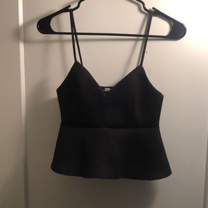Mesh mini peplum top